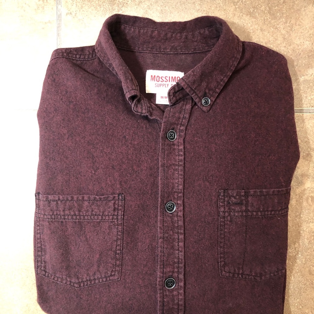 Mossimo Men’s Red LS Button, Size: Medium